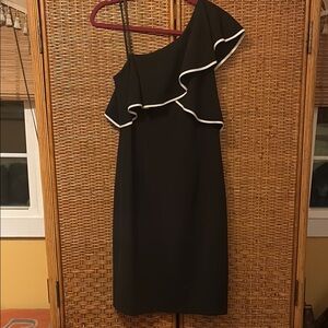 Elegant Adrianna Papell Black One-Shoulder Dress NWOT size 10